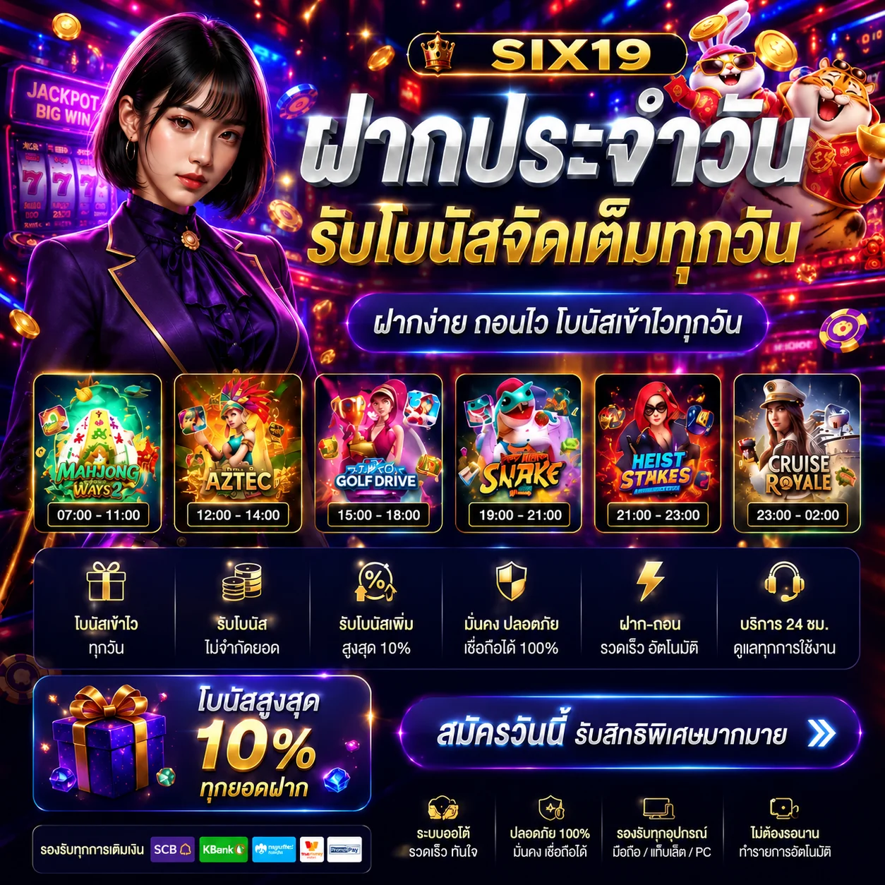 ภาพ SIX19 ทางเข้าและโบนัสสำหรับสมาชิกบนมือถือ